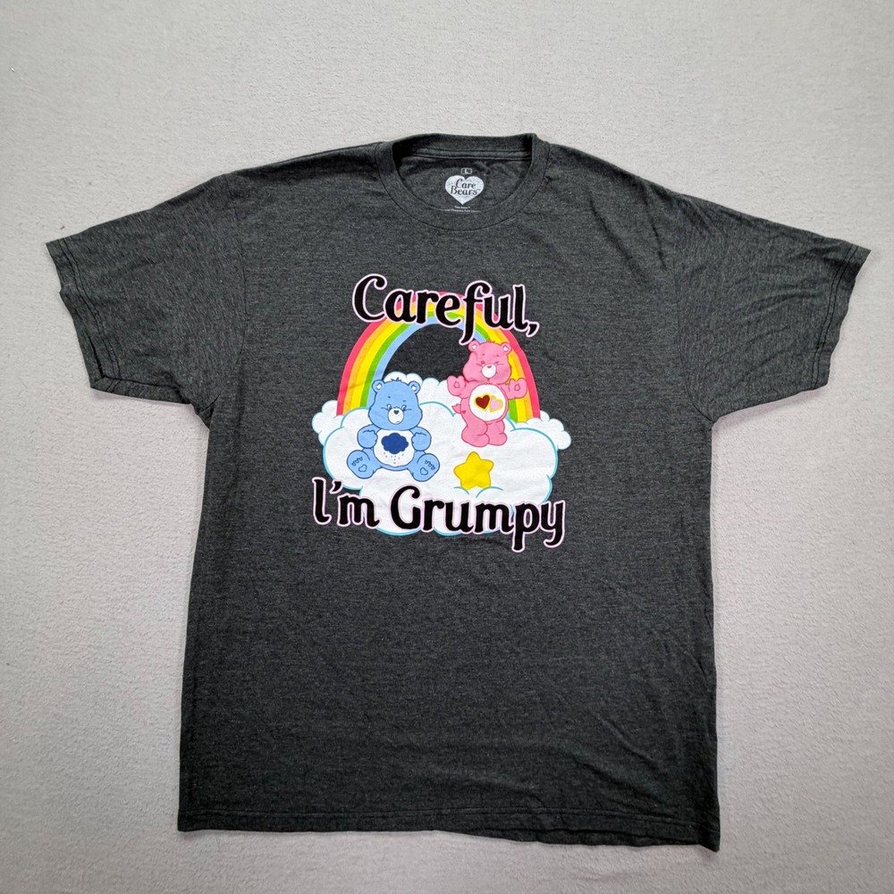 Care Bears Mens T-Shirt Regular Charcoal Careful Im Grumpy Graphic L